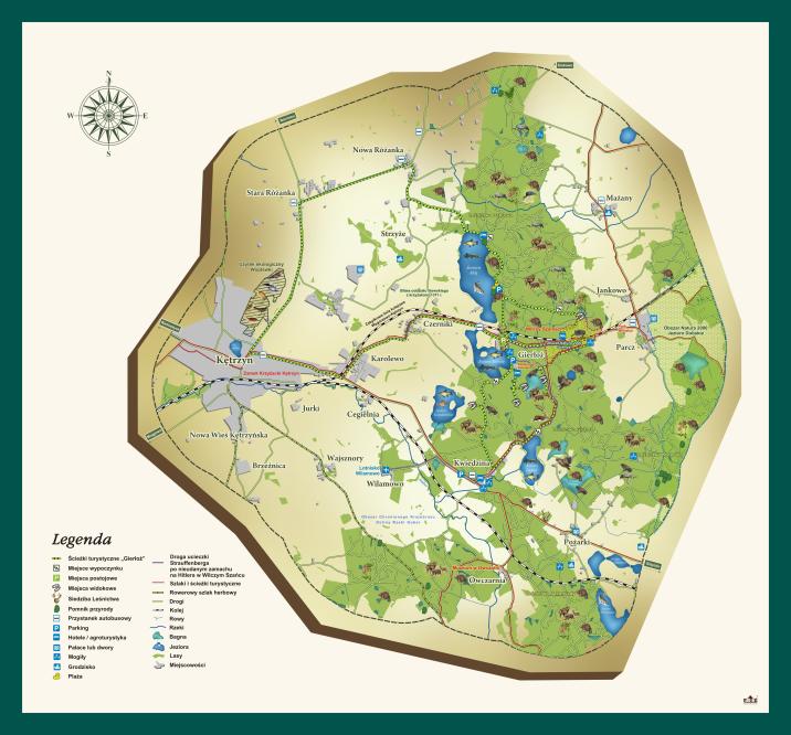 Mapa leśnej trasy turystycznej Gierłoż